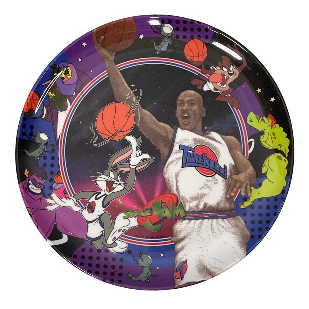 90's Retro Vintage Space Jam Plate Dinning Kids Nostalgia‎ Bugs Bunny Cartoon